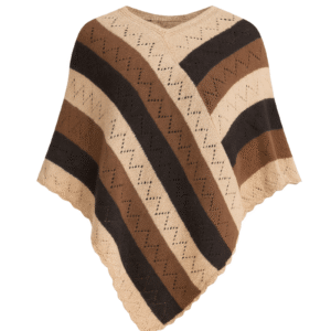 TFTE0245-PONCHO KILLAY NEGRO CON MARRON Y BEIGE-1