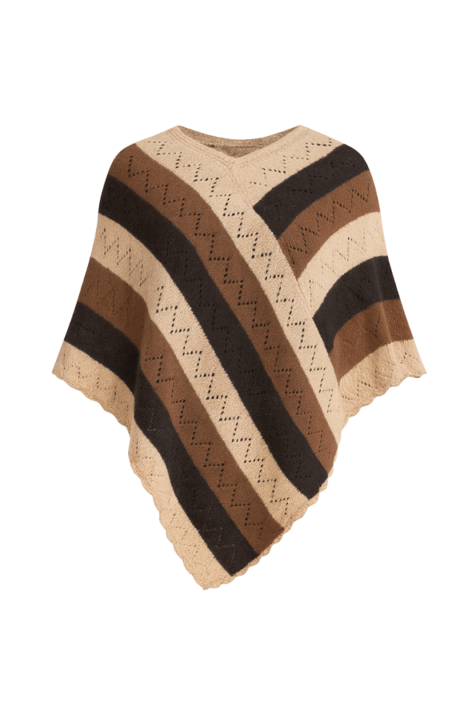 TFTE0245-PONCHO KILLAY NEGRO CON MARRON Y BEIGE-1